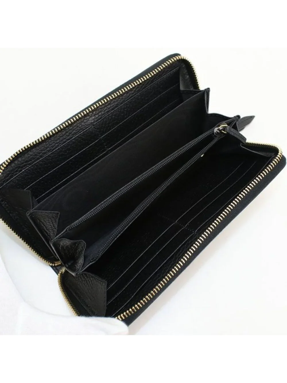 Gucci Double Wallet Zip Around Leather